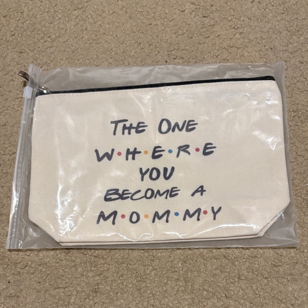 Friends Cream Canvas Pouch Makeup Bag NWT!
